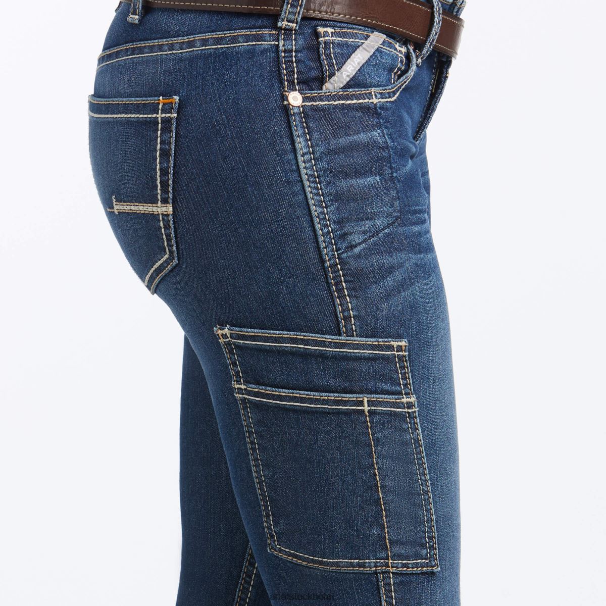 bottnar Ariat armeringsjärn durastretch riveter jean med raka ben nattridning kvinnor F04842528