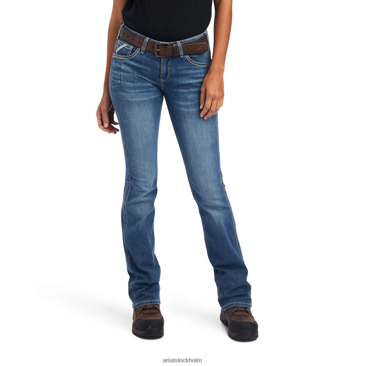 bottnar Ariat armeringsjärn riveter boot cut jean malibu kvinnor F04842532