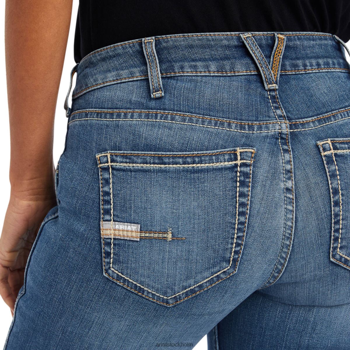 bottnar Ariat armeringsjärn riveter boot cut jean malibu kvinnor F04842532