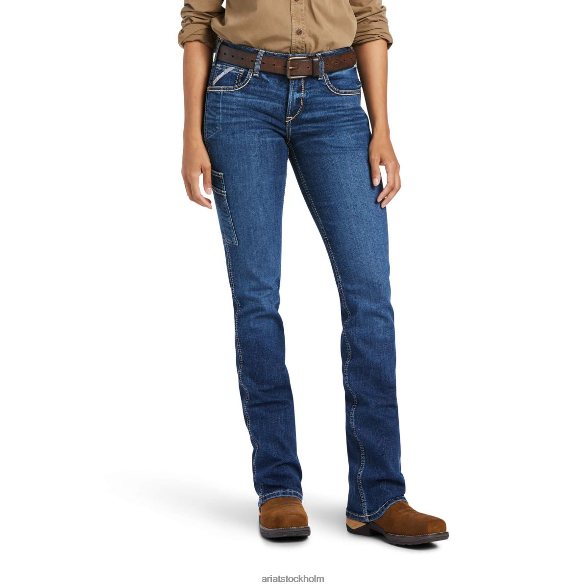 bottnar Ariat armeringsjärn work flex perfect rise riveter boot cut jean pilar kvinnor F04842558