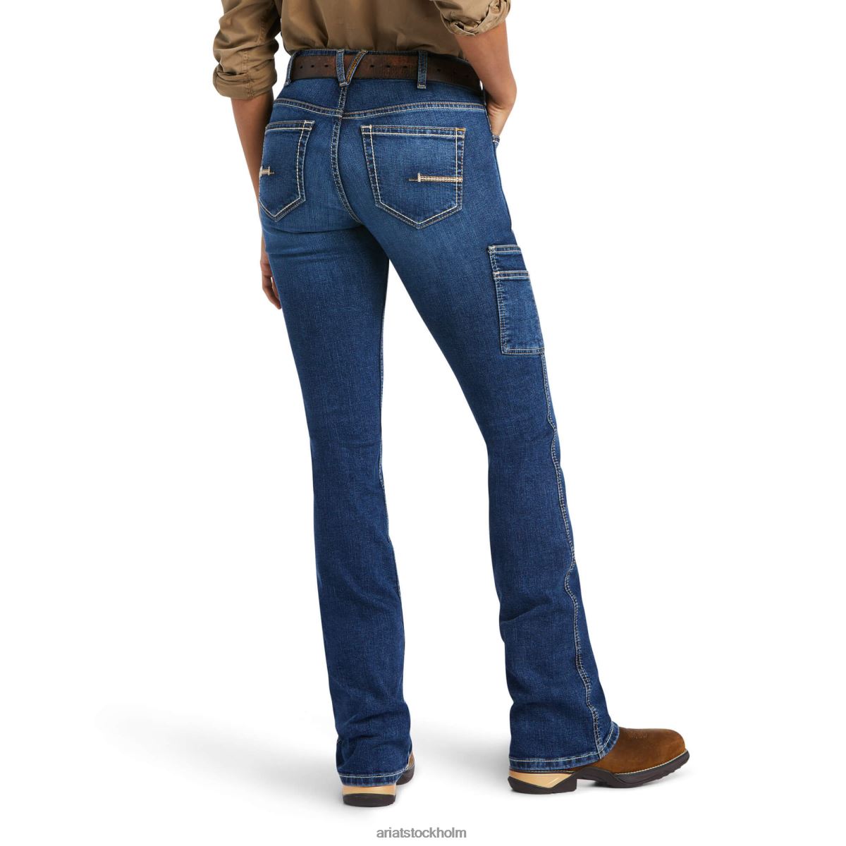 bottnar Ariat armeringsjärn work flex perfect rise riveter boot cut jean pilar kvinnor F04842558