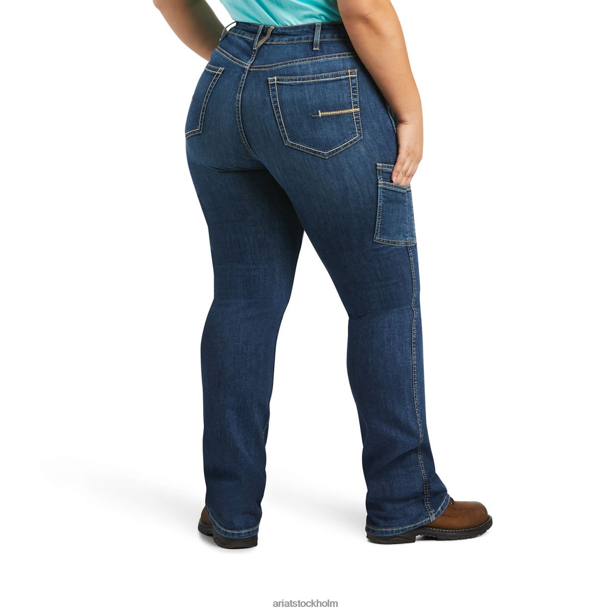 bottnar Ariat armeringsjärn work flex perfect rise riveter boot cut jean pilar kvinnor F04842558