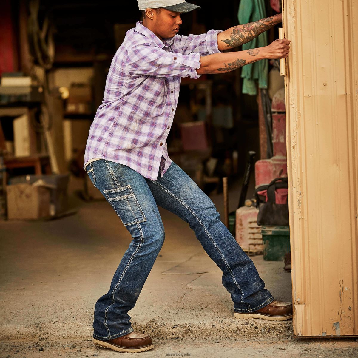 bottnar Ariat armeringsjärn work flex perfect rise riveter boot cut jean pilar kvinnor F04842558