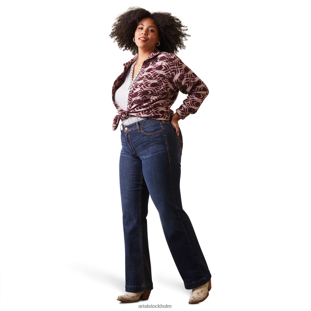bottnar Ariat byxa lexie jeans med vida ben skojare kvinnor F04842567