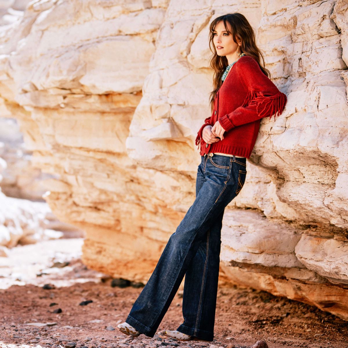 bottnar Ariat byxa lexie jeans med vida ben skojare kvinnor F04842567