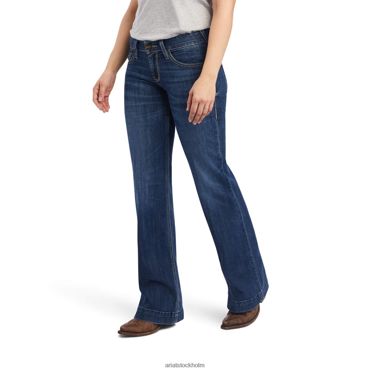 bottnar Ariat byxa mid rise amaryllis jeans med vida ben irvine kvinnor F04842568