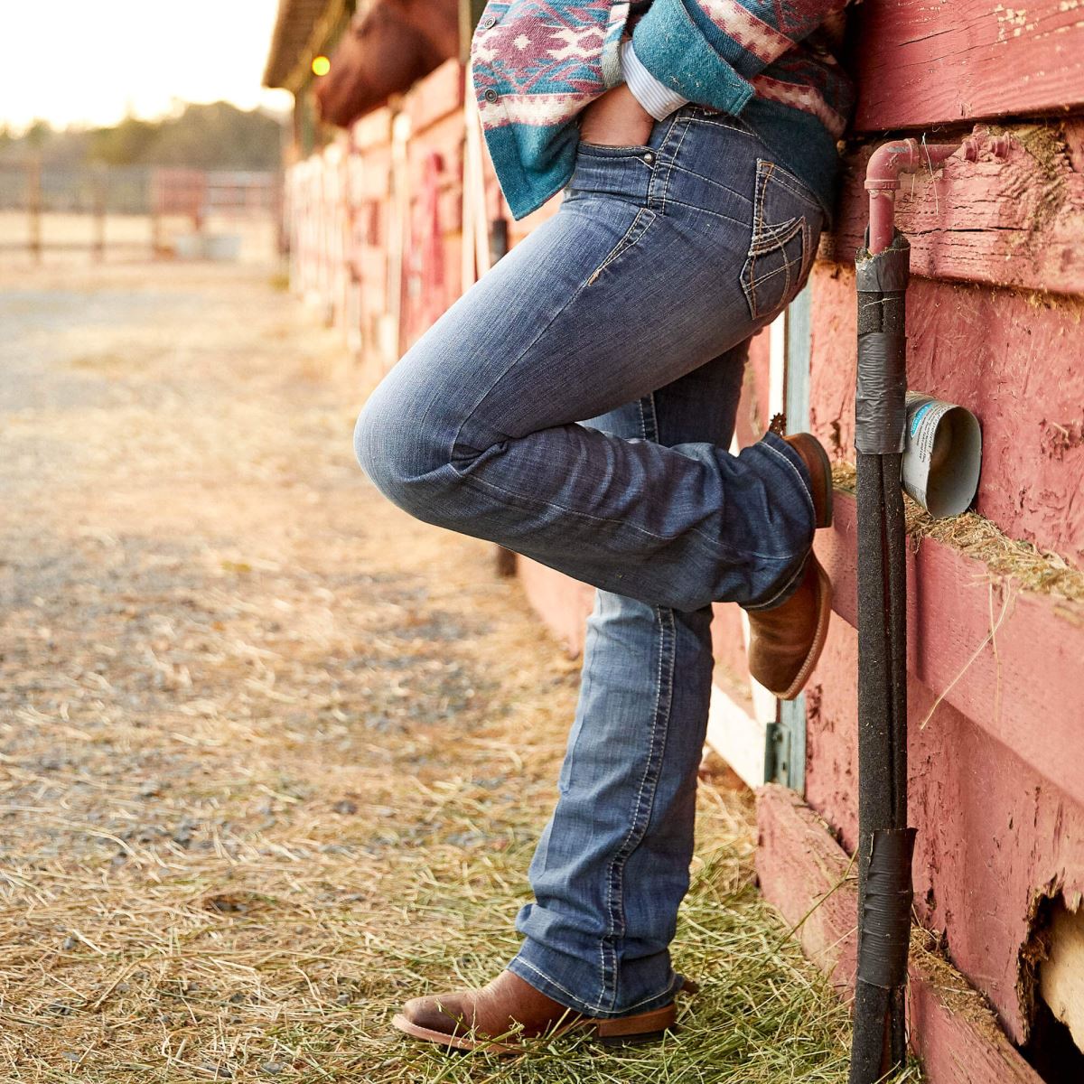 bottnar Ariat byxa mid rise stretch jeans från Kelsea vid ben joanna kvinnor F04842563