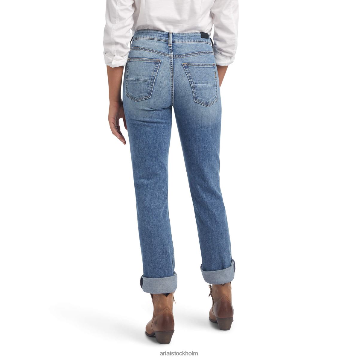 bottnar Ariat raka jeans i hög kvalitet med stretch kaspiska kvinnor F04842614