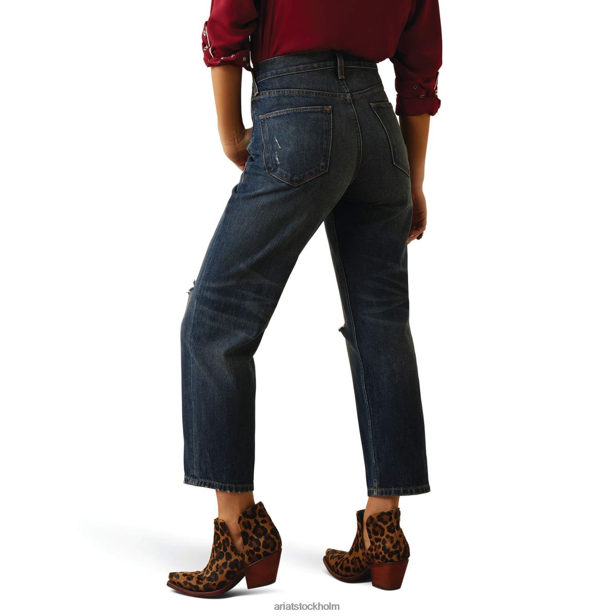 bottnar Ariat raka jeans med ultrahöga tomboy Bora Bora kvinnor F04842582