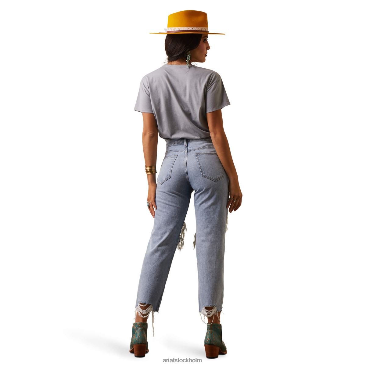 bottnar Ariat raka jeans med ultrahöga tomboy mykonos kvinnor F04842537