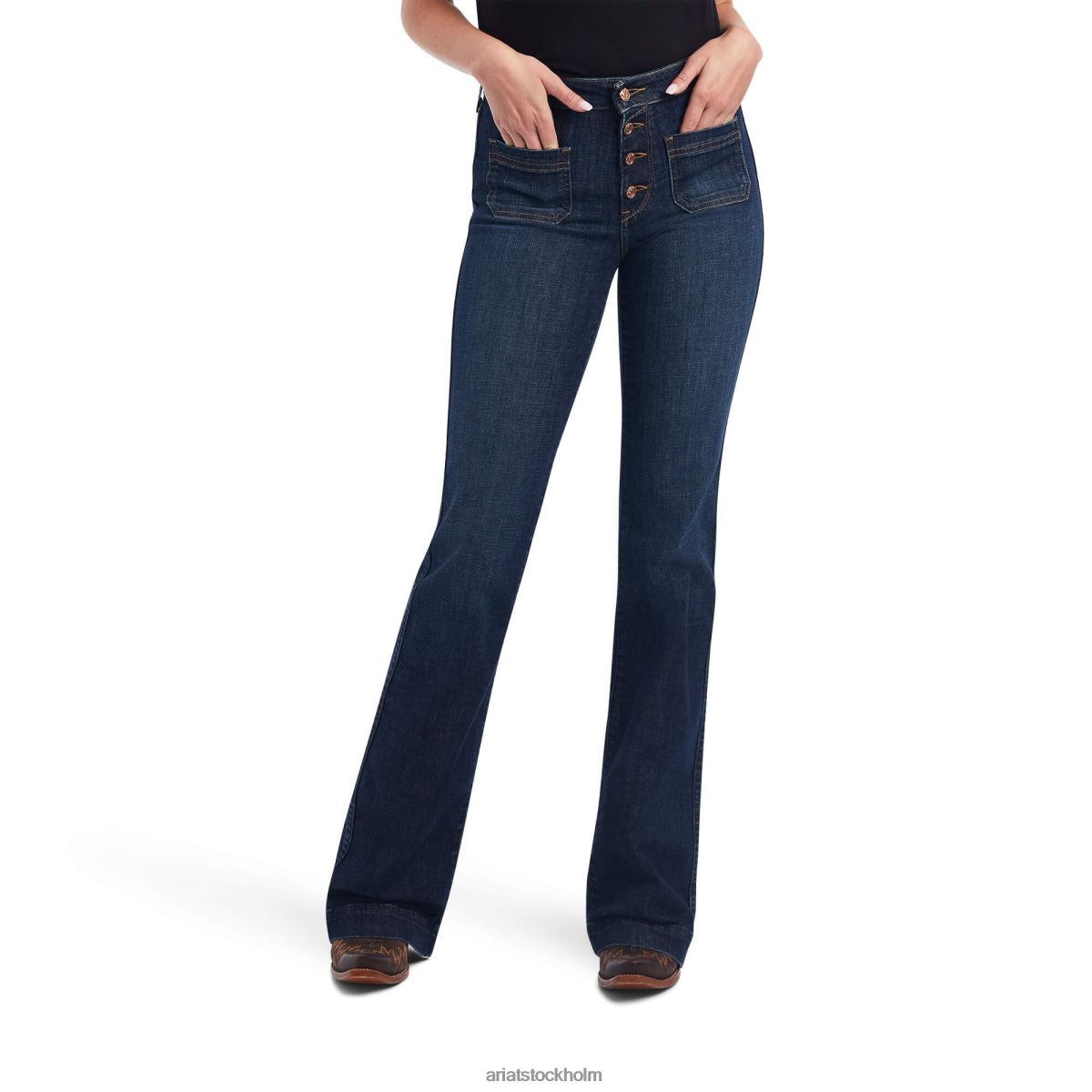 bottnar Ariat slimmad byxa gabriella jeans med vida ben skojare kvinnor F04842533