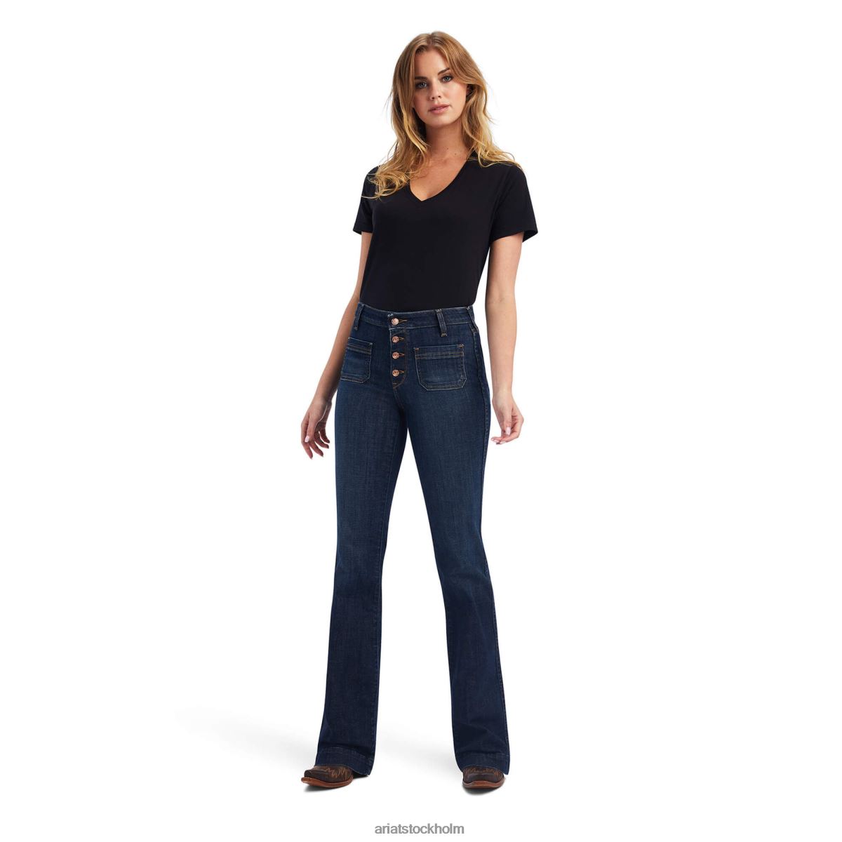 bottnar Ariat slimmad byxa gabriella jeans med vida ben skojare kvinnor F04842533