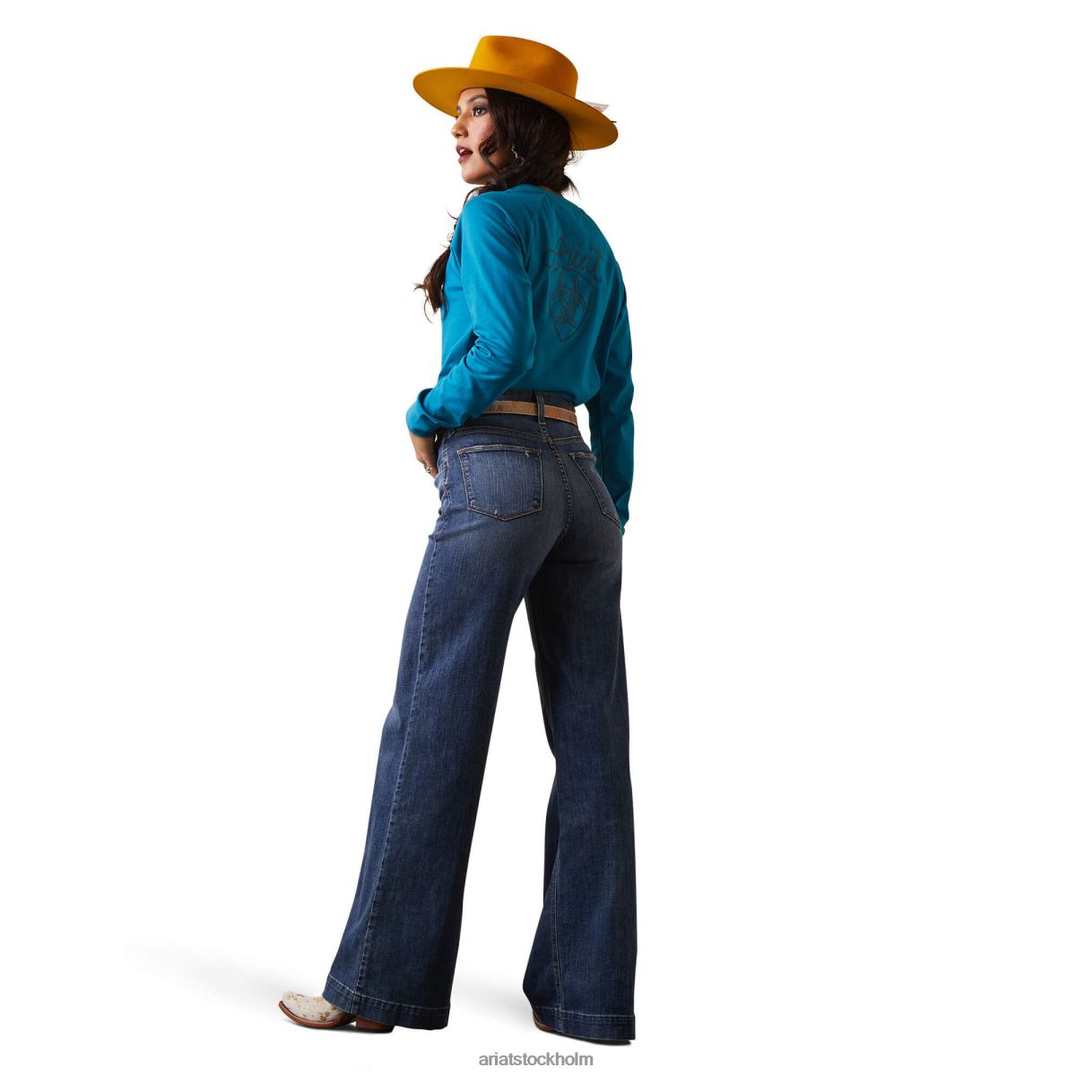 bottnar Ariat ultrahöga jeans i jazmin med vida ben kanadensiska kvinnor F04842520