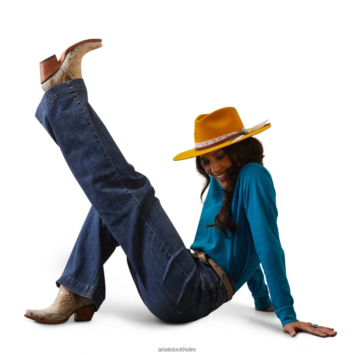 bottnar Ariat ultrahöga jeans i jazmin med vida ben kanadensiska kvinnor F04842520