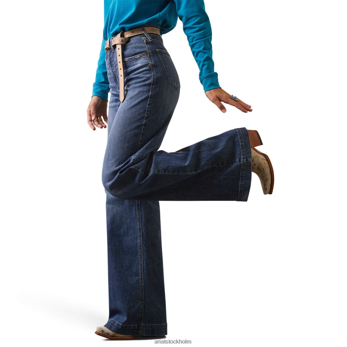 bottnar Ariat ultrahöga jeans i jazmin med vida ben kanadensiska kvinnor F04842520