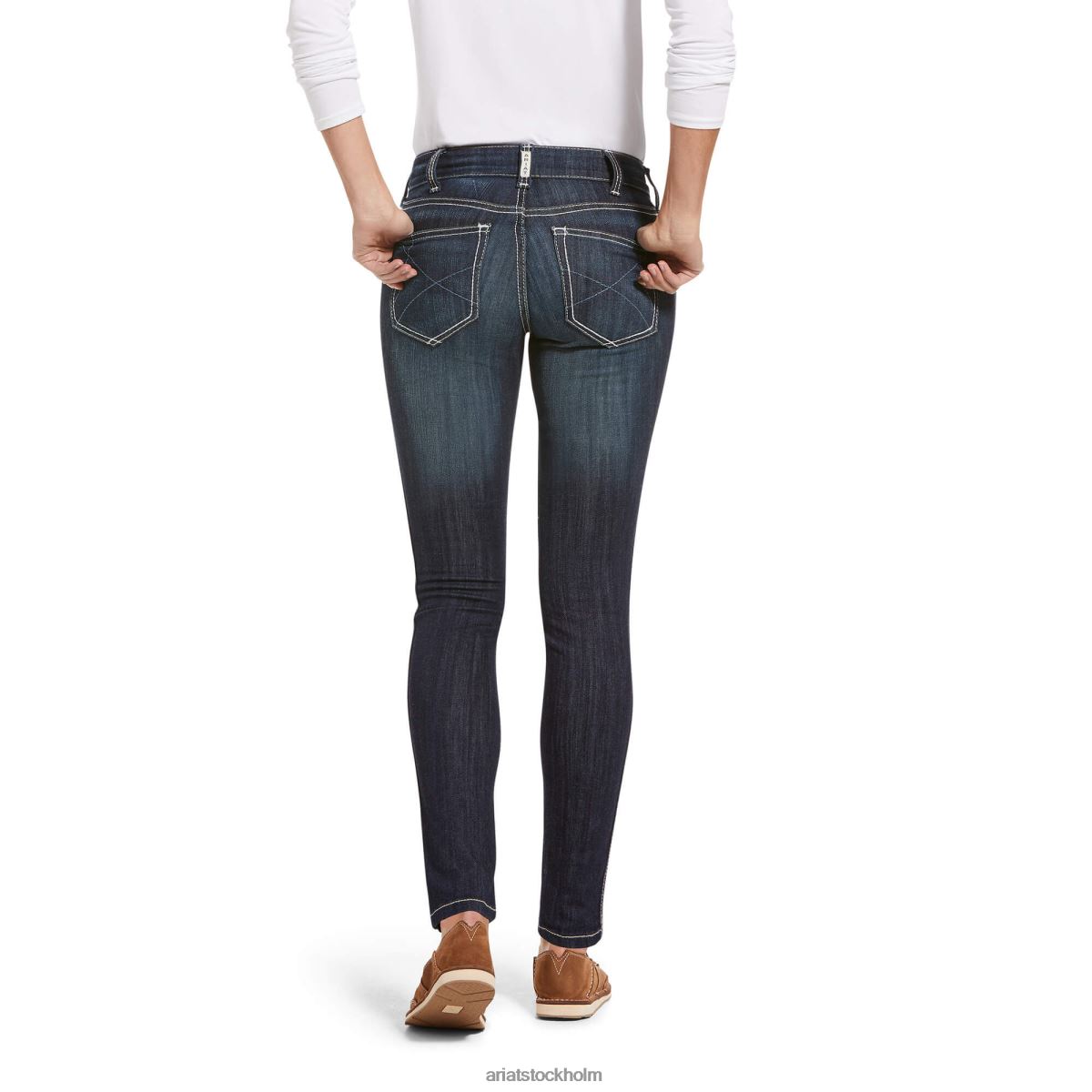 bottnar Ariat verklig. ella skinny jeans med mid rise stretch yttersöm himmelsk kvinnor F04842555