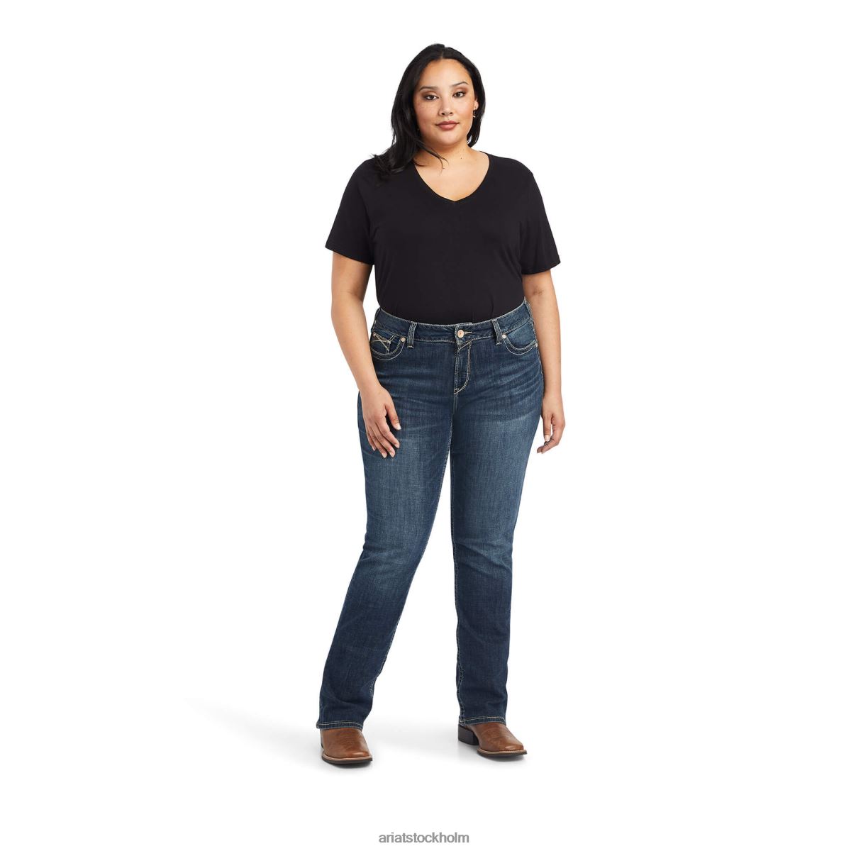 bottnar Ariat verklig. fresia raka jeans pasadena kvinnor F04842608