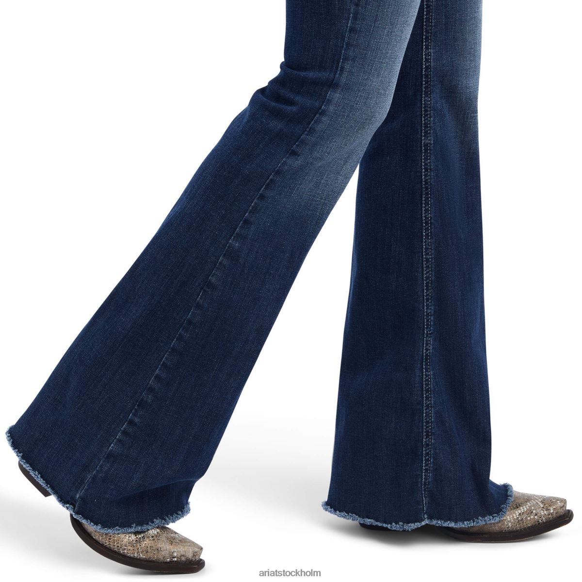 bottnar Ariat verklig. höghus beverly bling flare jean kyligt blått kvinnor F04842546