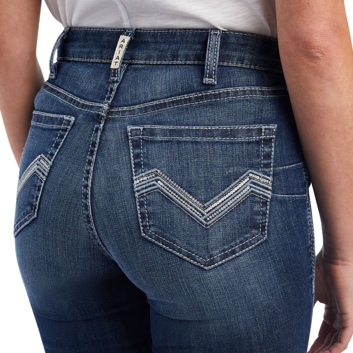 bottnar Ariat verklig. höghus beverly bling flare jean kyligt blått kvinnor F04842546