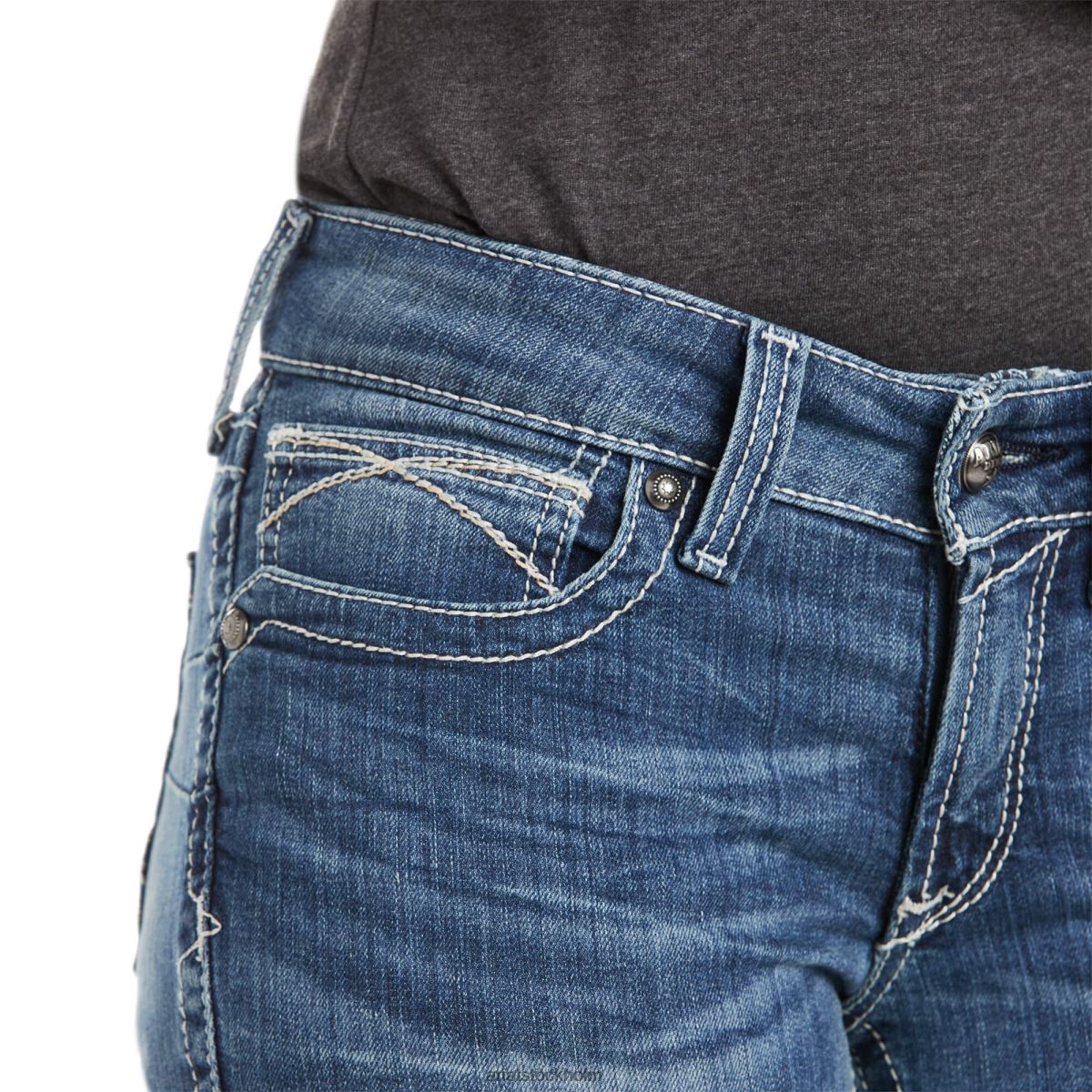 bottnar Ariat verklig. jeans med raka ben regnstorm kvinnor F04842515