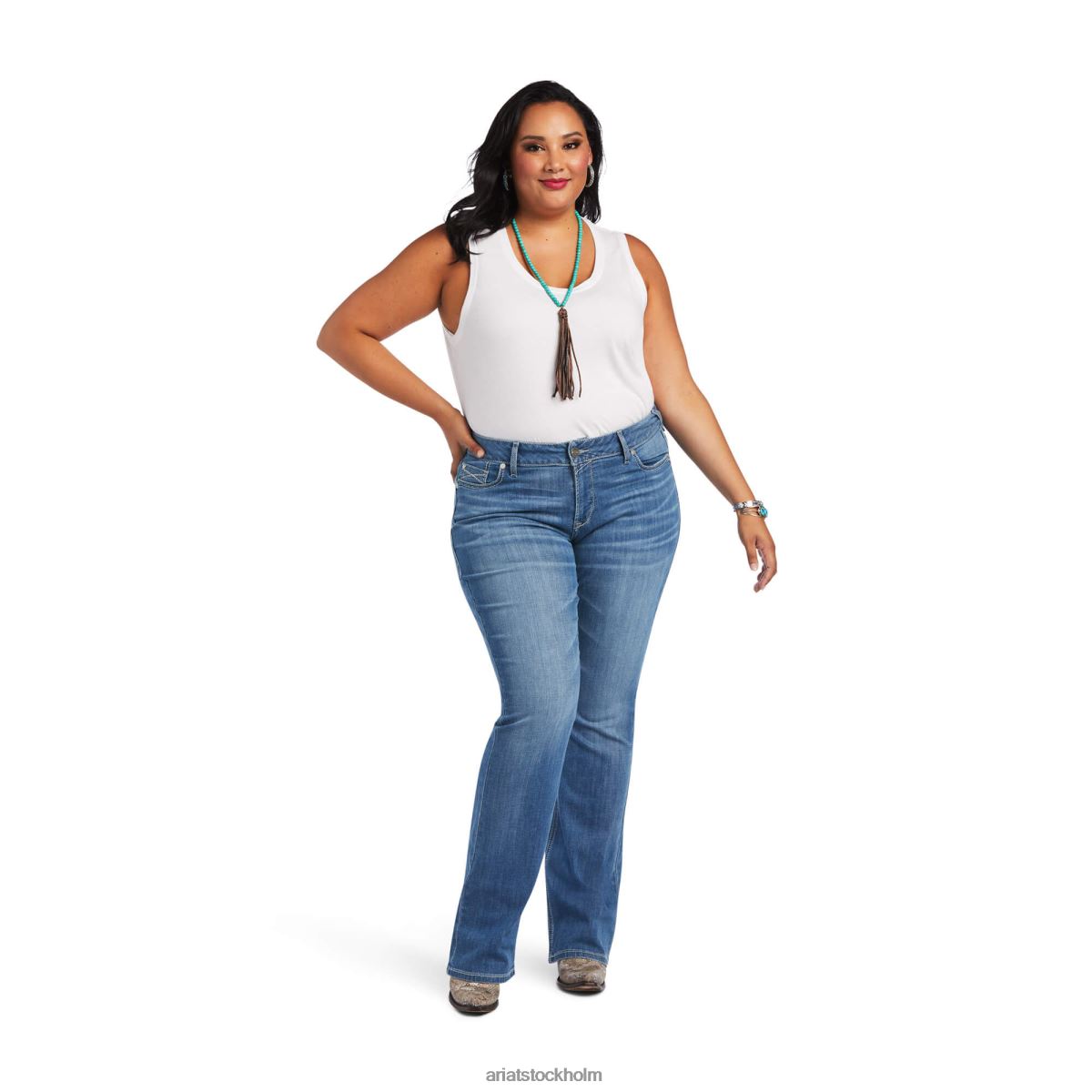 bottnar Ariat verklig. mid rise allessandra boot cut jean Tennessee kvinnor F04842605