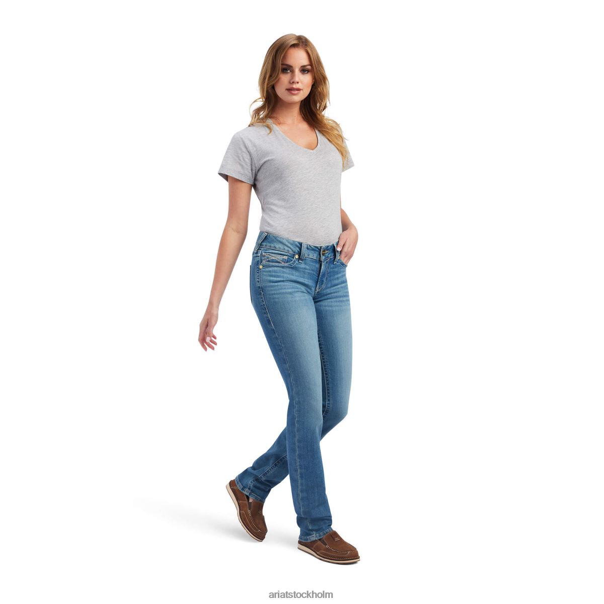 bottnar Ariat verklig. mid rise arrow fit esmeralda boot cut jean delaware kvinnor F04842571