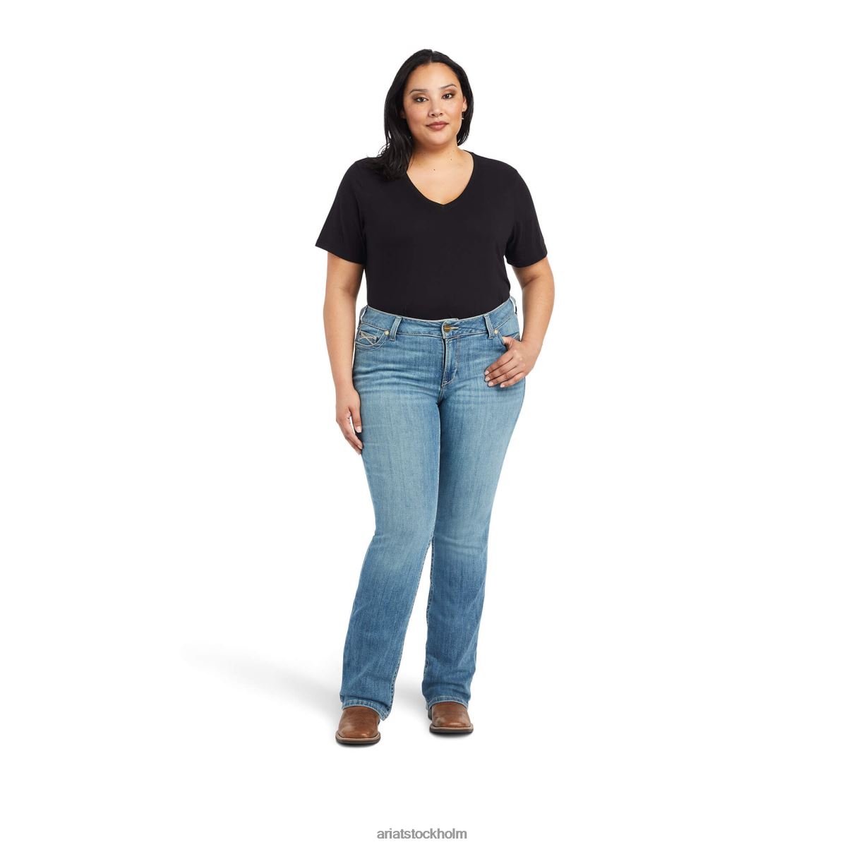 bottnar Ariat verklig. mid rise arrow fit esmeralda boot cut jean delaware kvinnor F04842571
