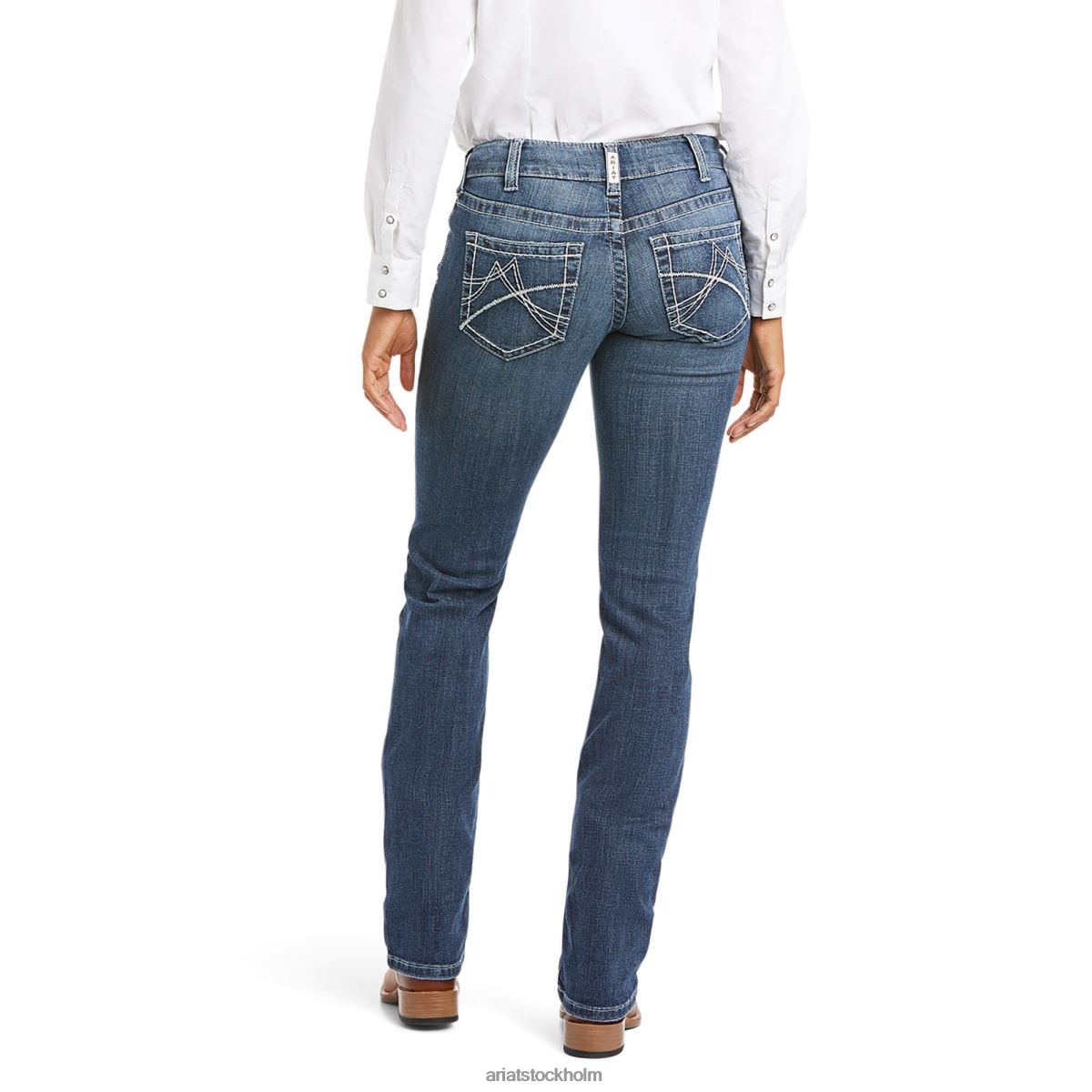 bottnar Ariat verklig. mid rise arrow gianna rak jean stryker kvinnor F04842574