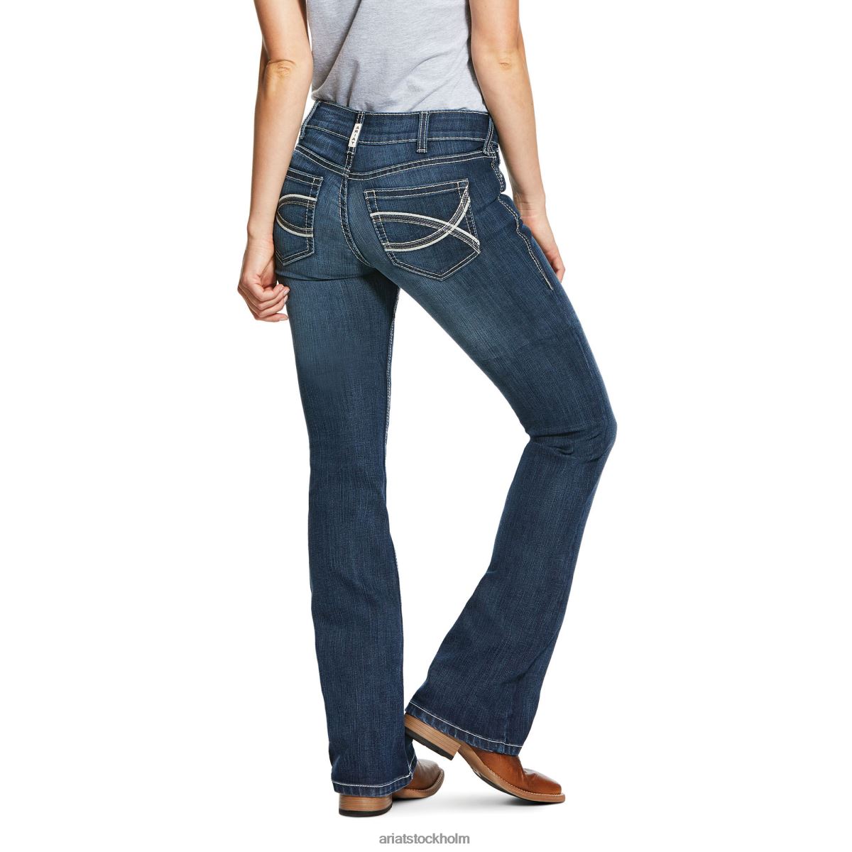bottnar Ariat verklig. mid rise pil passform stretch shayla boot cut jean ädelsten kvinnor F04842539