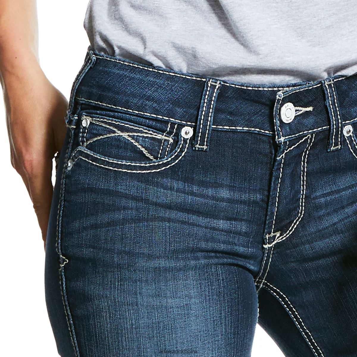 bottnar Ariat verklig. mid rise pil passform stretch shayla boot cut jean ädelsten kvinnor F04842539