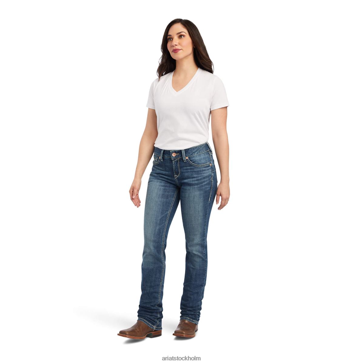 bottnar Ariat verklig. perfekt rise daphne straight jeans torrans kvinnor F04842553