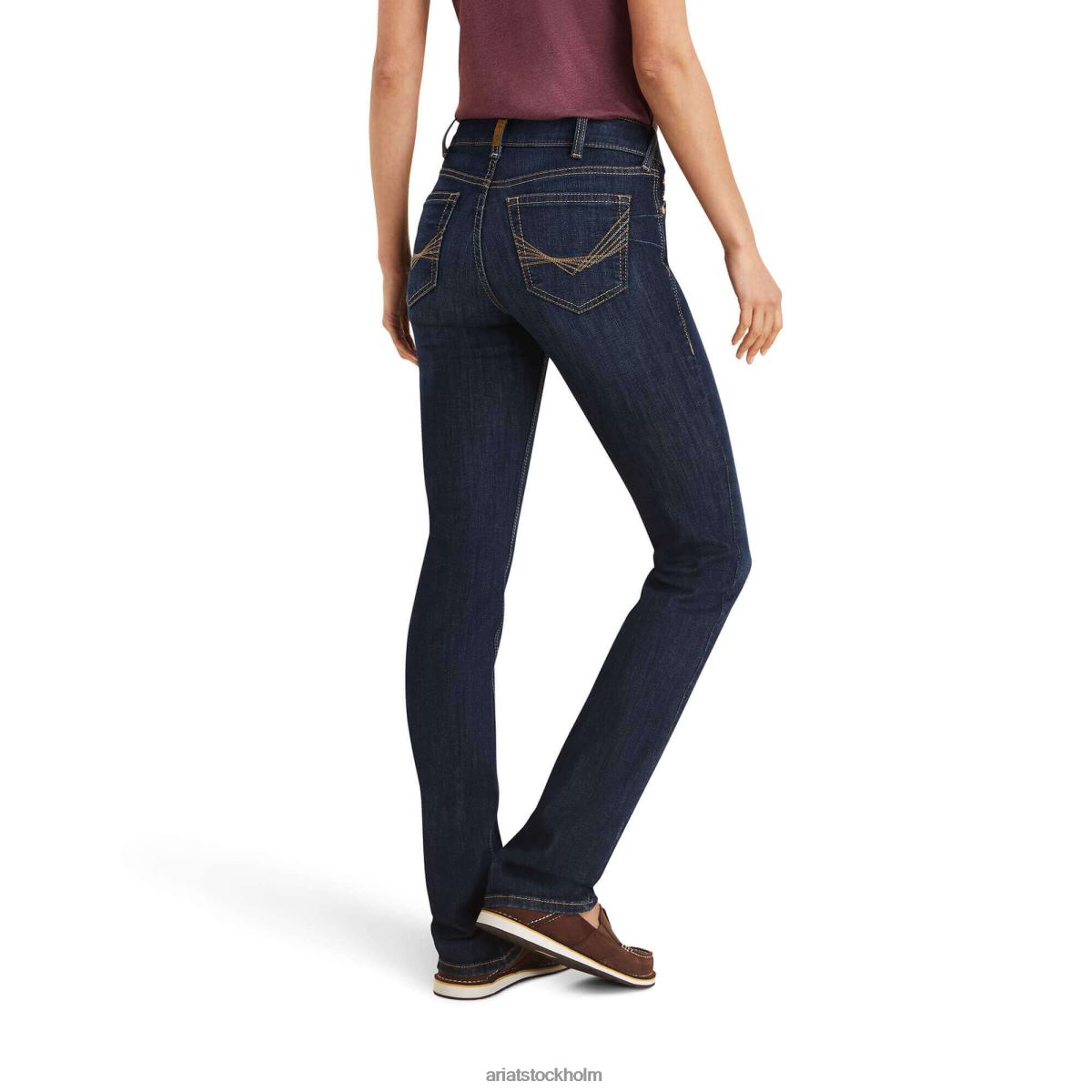 bottnar Ariat verklig. perfekt rise greta straight jeans midnatt kvinnor F04842540