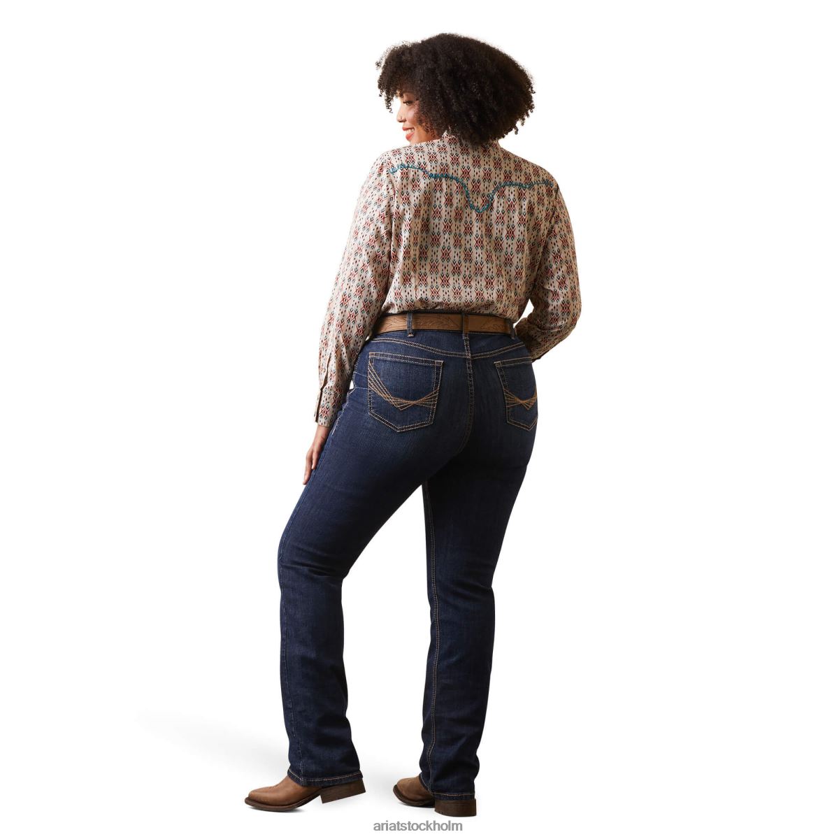 bottnar Ariat verklig. perfekt rise greta straight jeans midnatt kvinnor F04842540