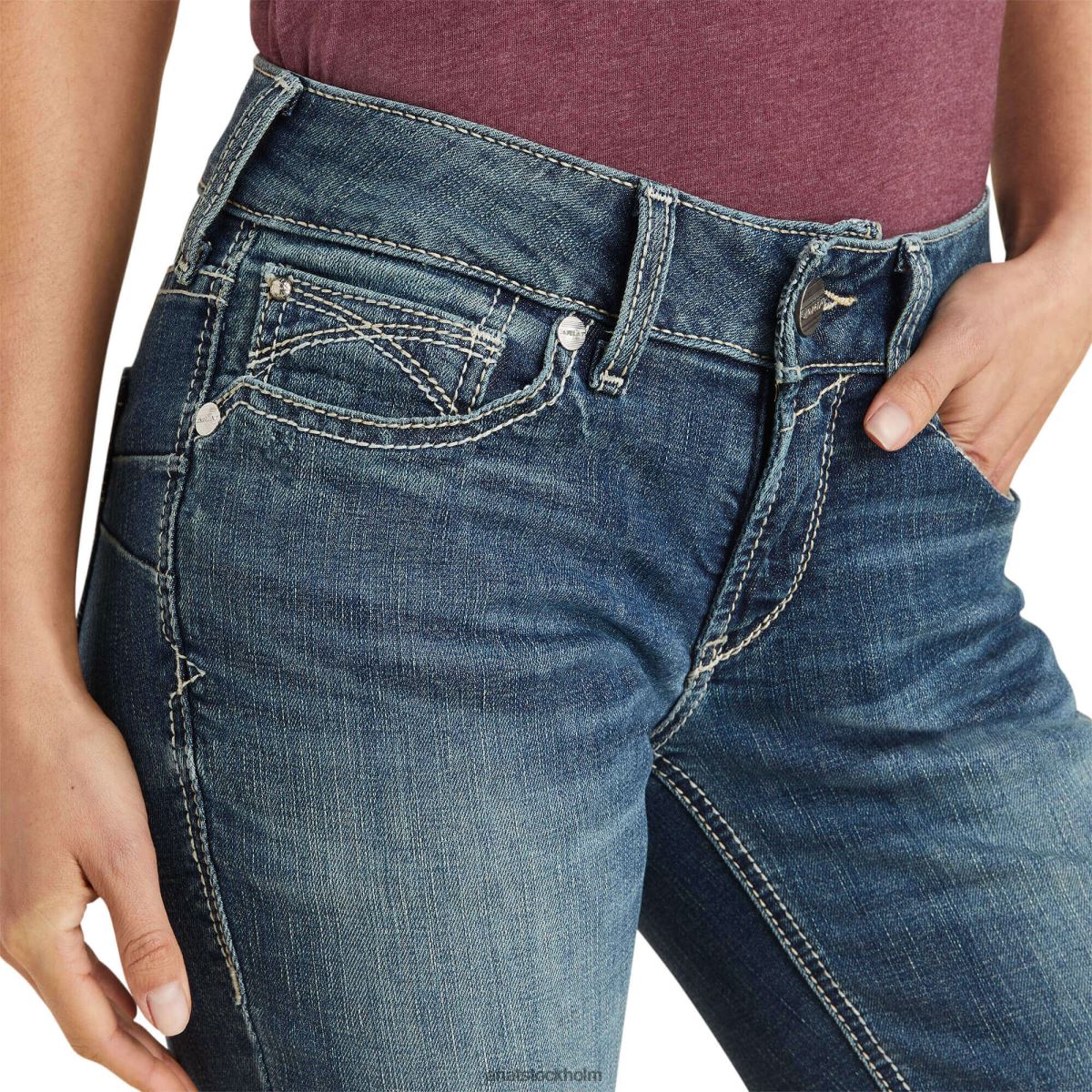 bottnar Ariat verklig. rak jeans i mellanhög Michela torrans kvinnor F04842521