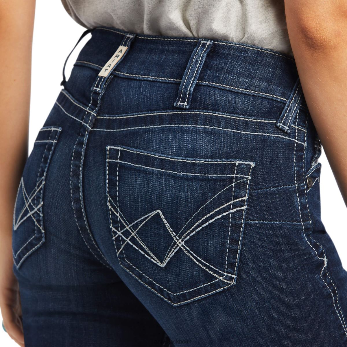 bottnar Ariat verklig. raka jeans i mellanhög clarissa midnatt kvinnor F04842600
