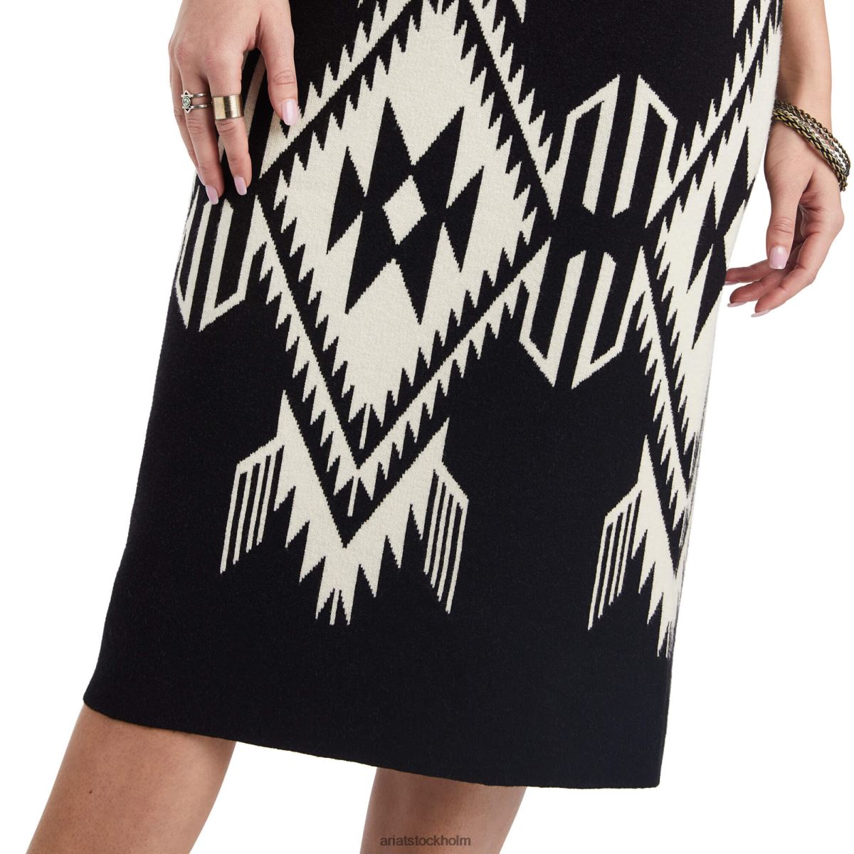 bottnar Ariat chimayo tröja kjol blk/smörkräm kvinnor F04843300