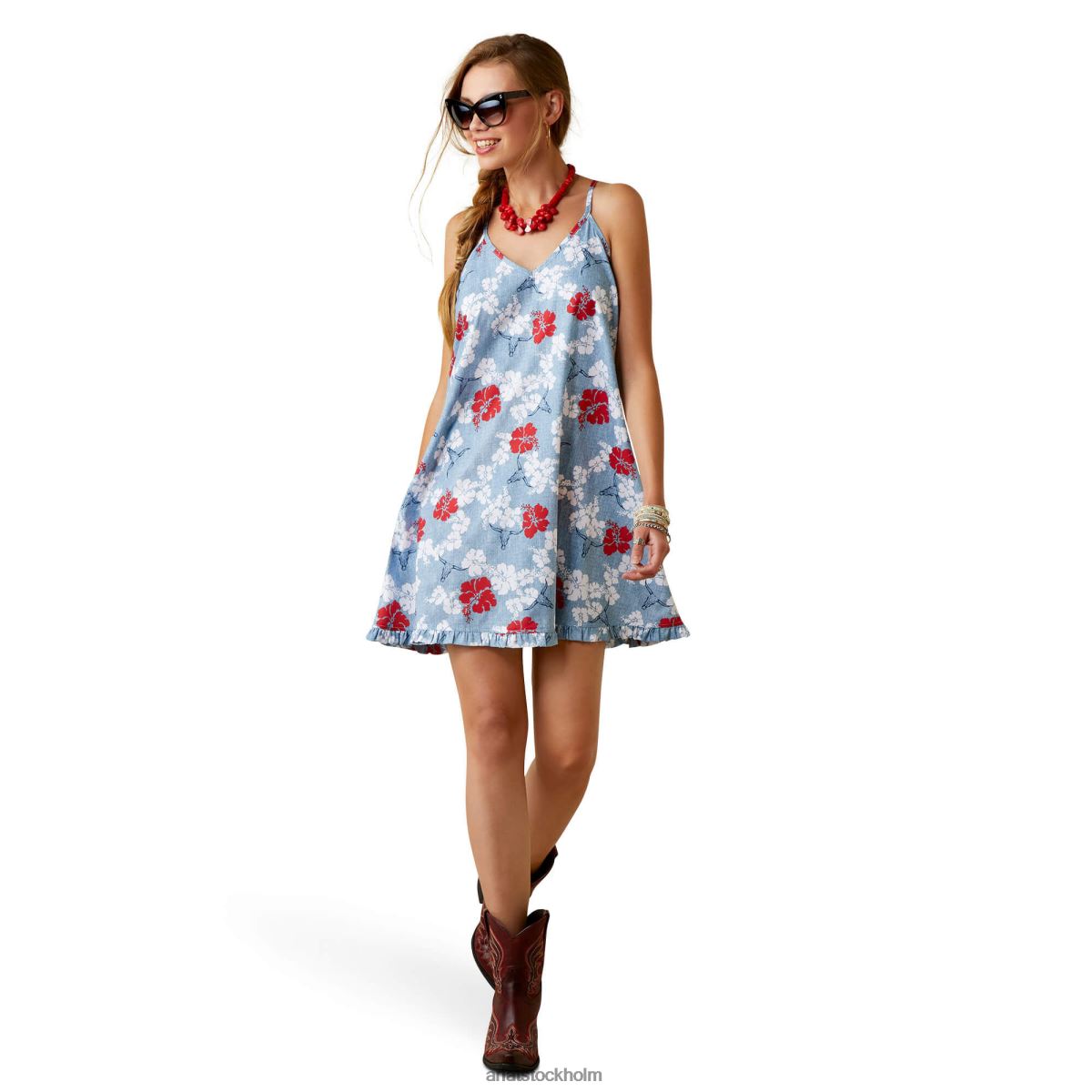 bottnar Ariat western aloha klänning wa pareu tryck kvinnor F04843307