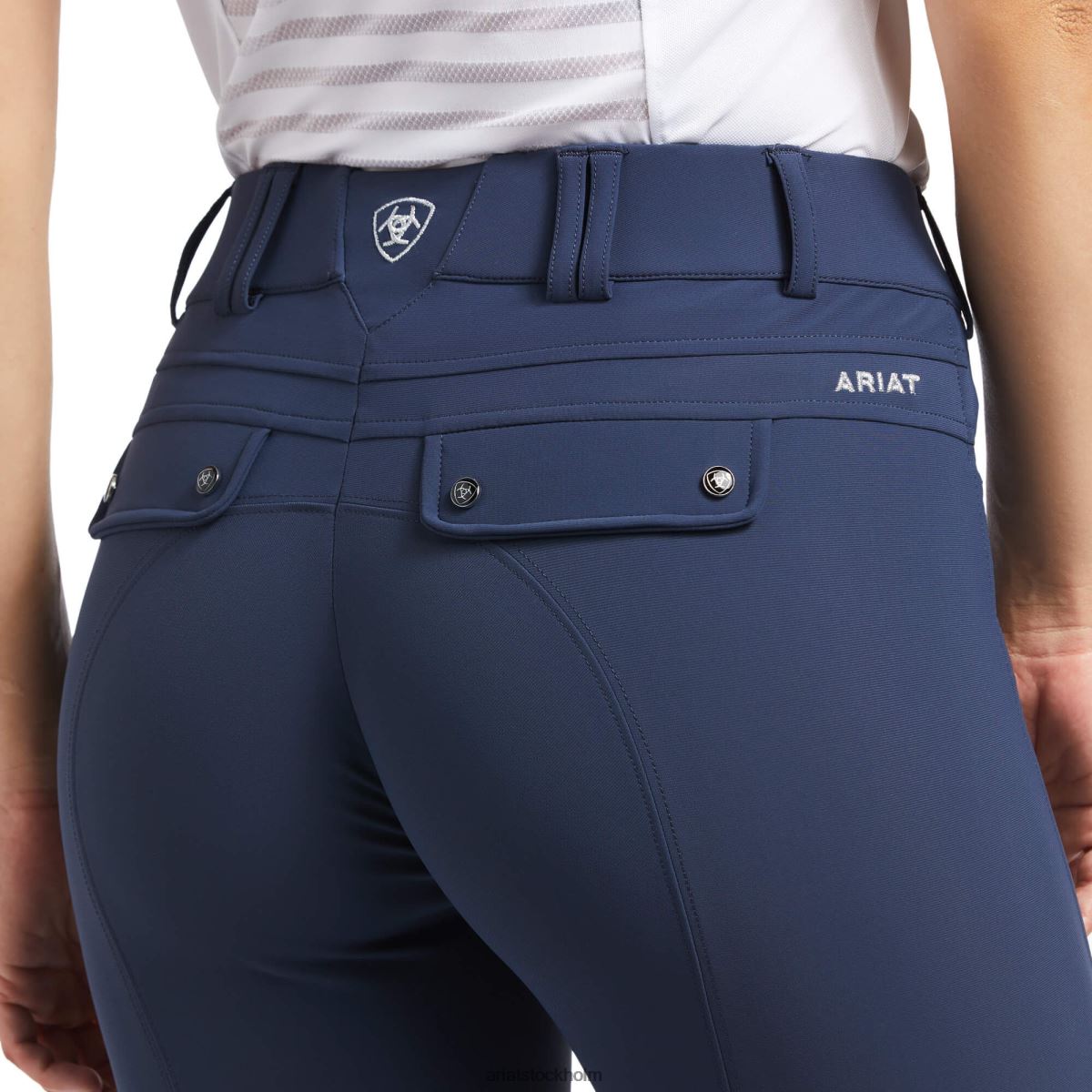 bottnar Ariat tri faktor grepp knä patch ridbyxa blå nätter kvinnor F04842696