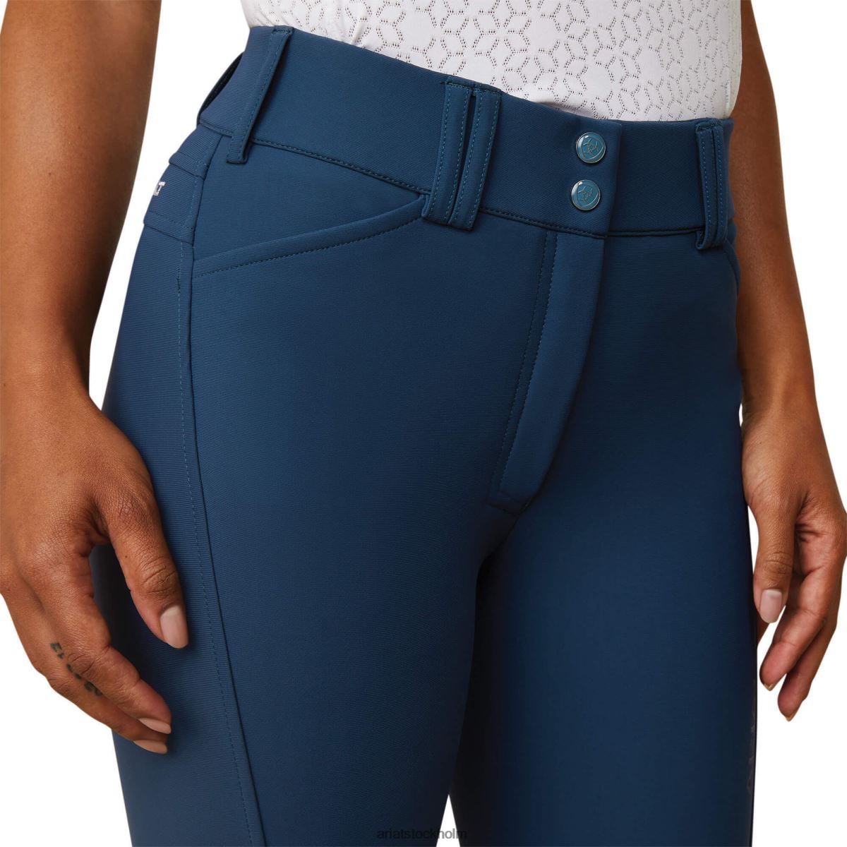 bottnar Ariat tri faktor grepp knä patch ridbyxa djup petroleum kvinnor F04843657