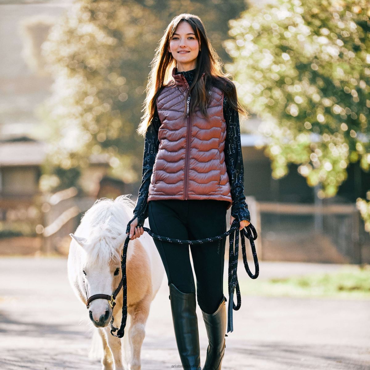 bottnar Ariat tri faktor grepp knä patch ridbyxa svart kvinnor F04842732