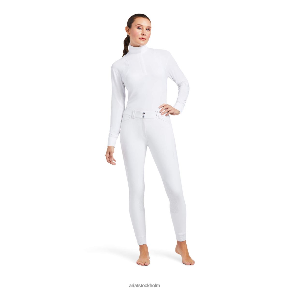 bottnar Ariat tri faktor grepp knä patch ridbyxa vit kvinnor F04842744