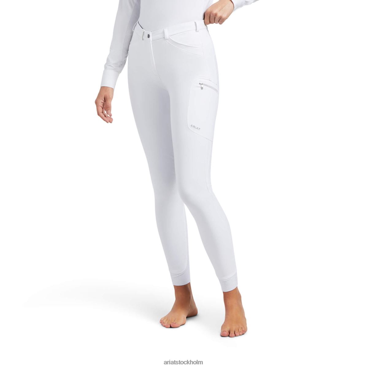 bottnar Ariat triton grepp knä patch ridbyxa vit kvinnor F04842702