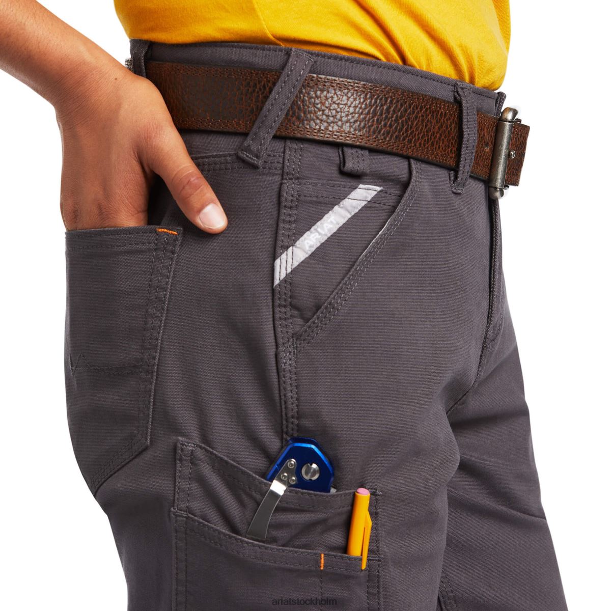 bottnar Ariat armeringsjärn durastretch gjort tuff kort armeringsjärn grå kvinnor F04842686