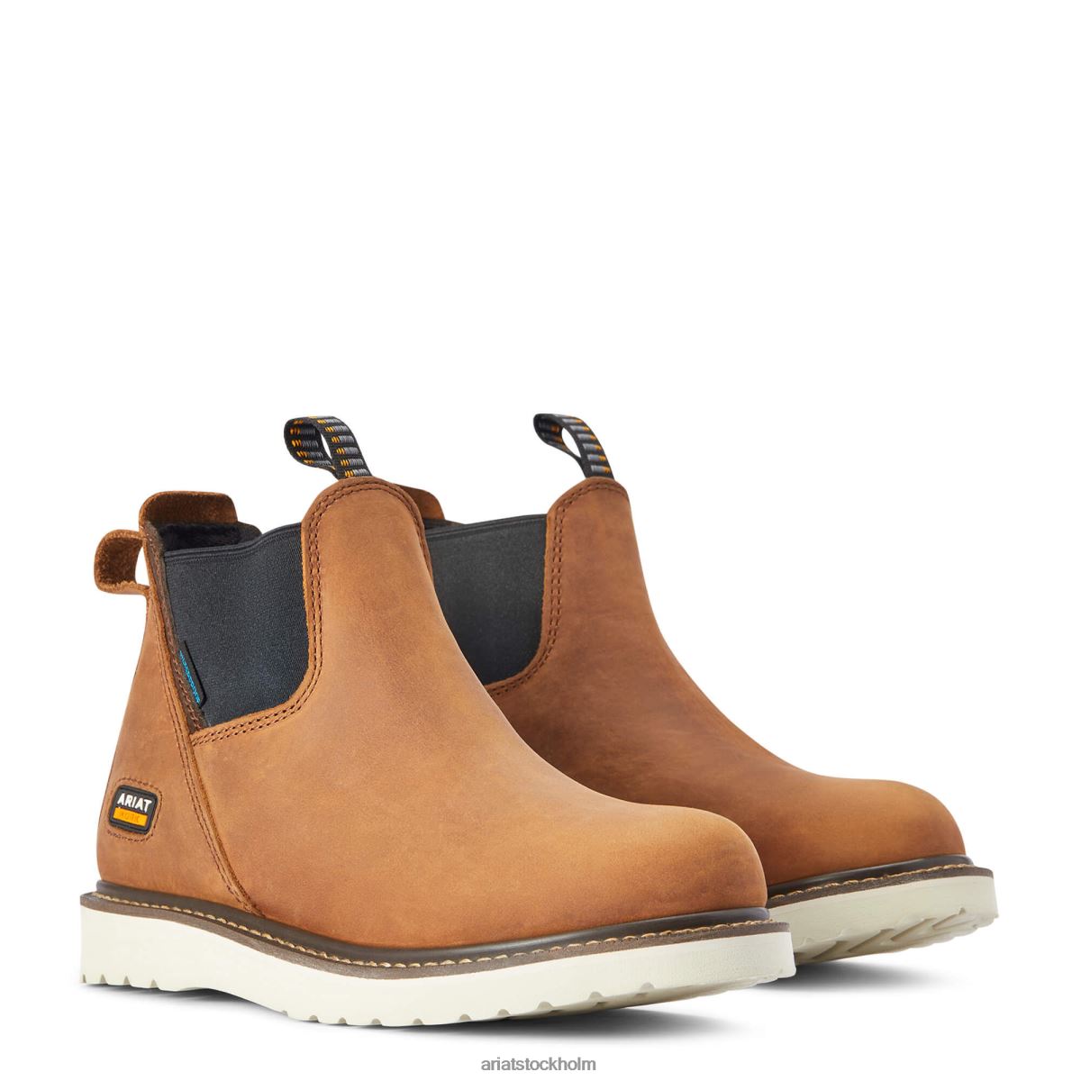 Skodon Ariat armeringsjärn wedge chelsea vattentät arbetsstövel åldrad honung kvinnor F04842387