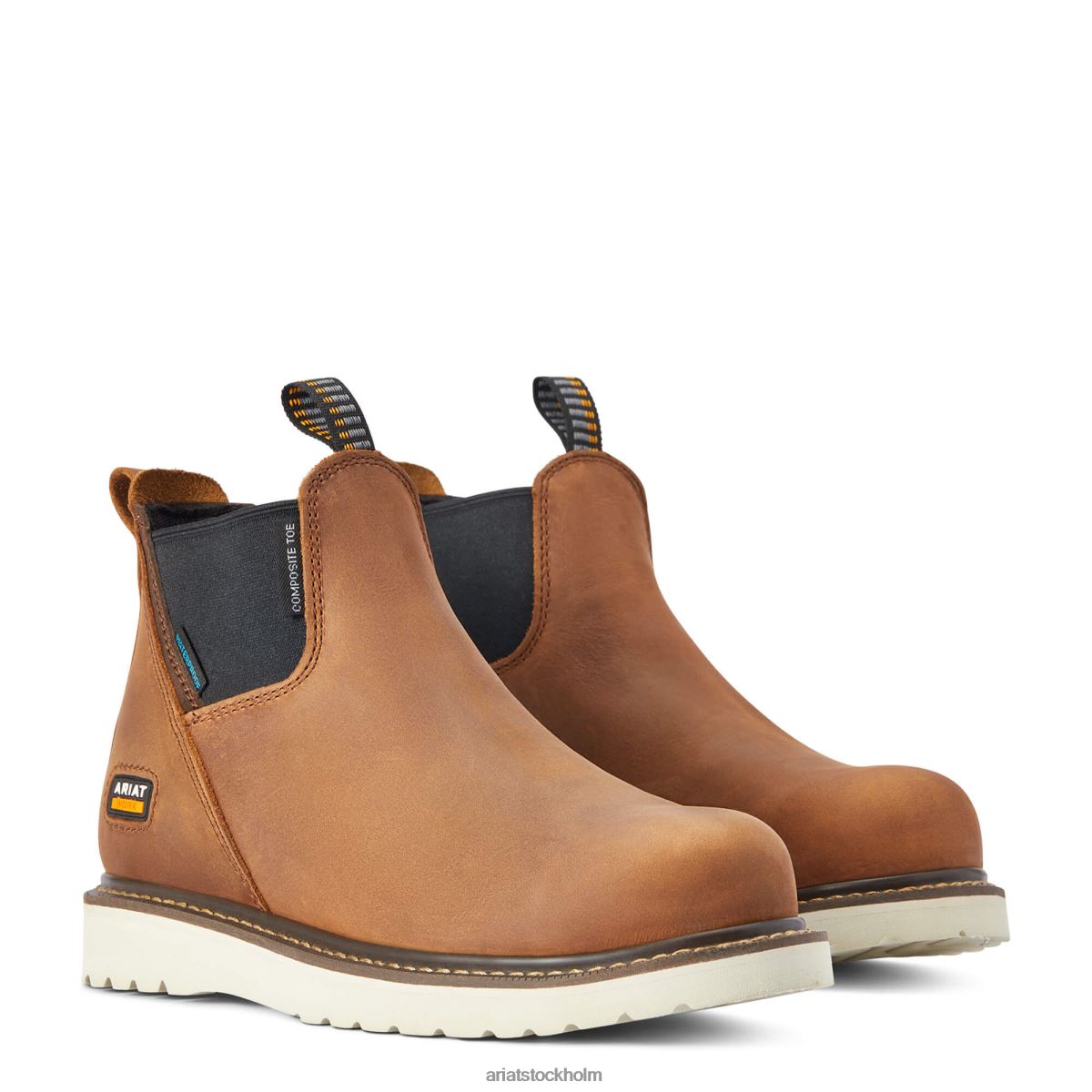 Skodon Ariat armeringsjärn wedge chelsea vattentät komposit tå arbetsstövel åldrad honung kvinnor F04842380