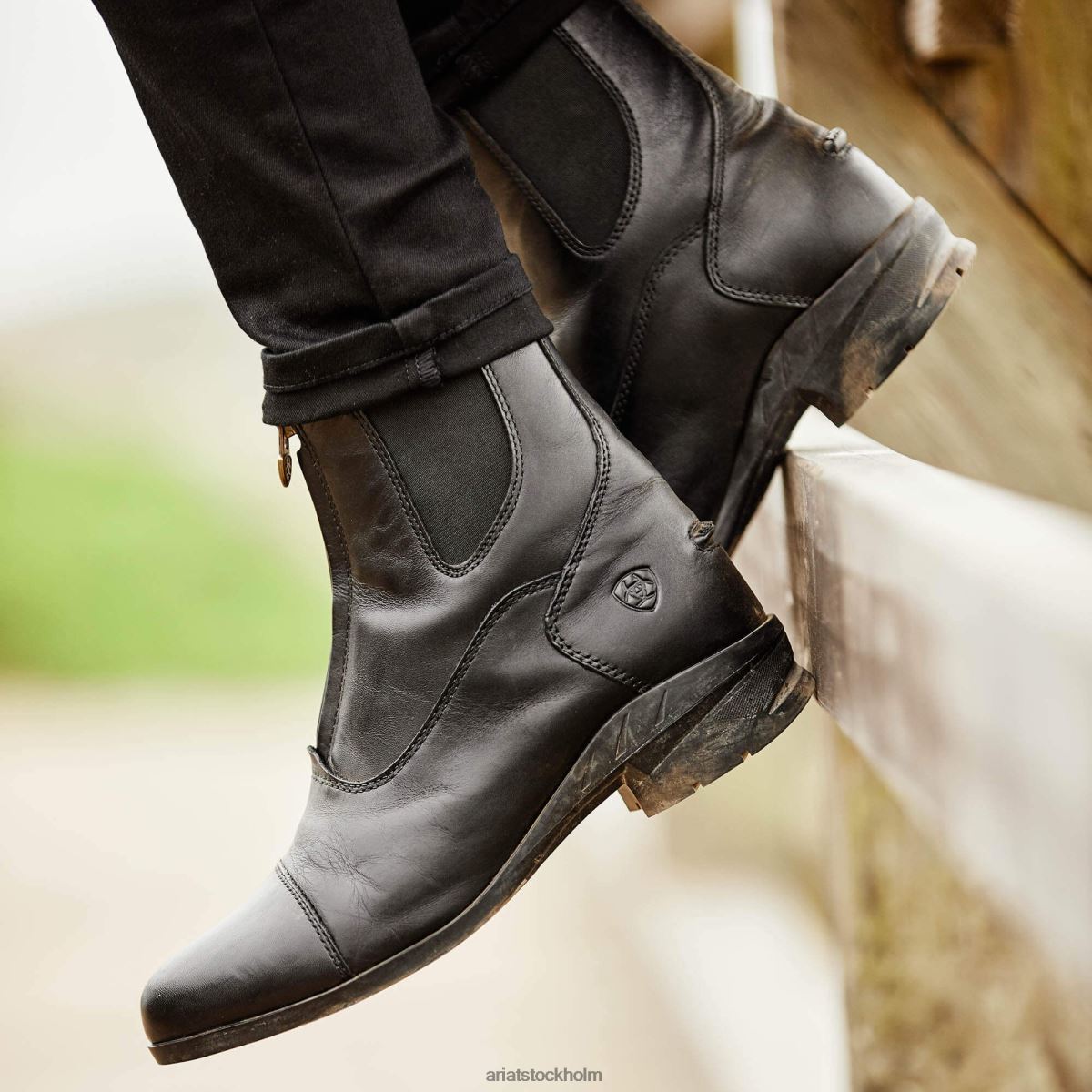Skodon Ariat Heritage iv zip vattentät paddock boot svart kvinnor F04842318