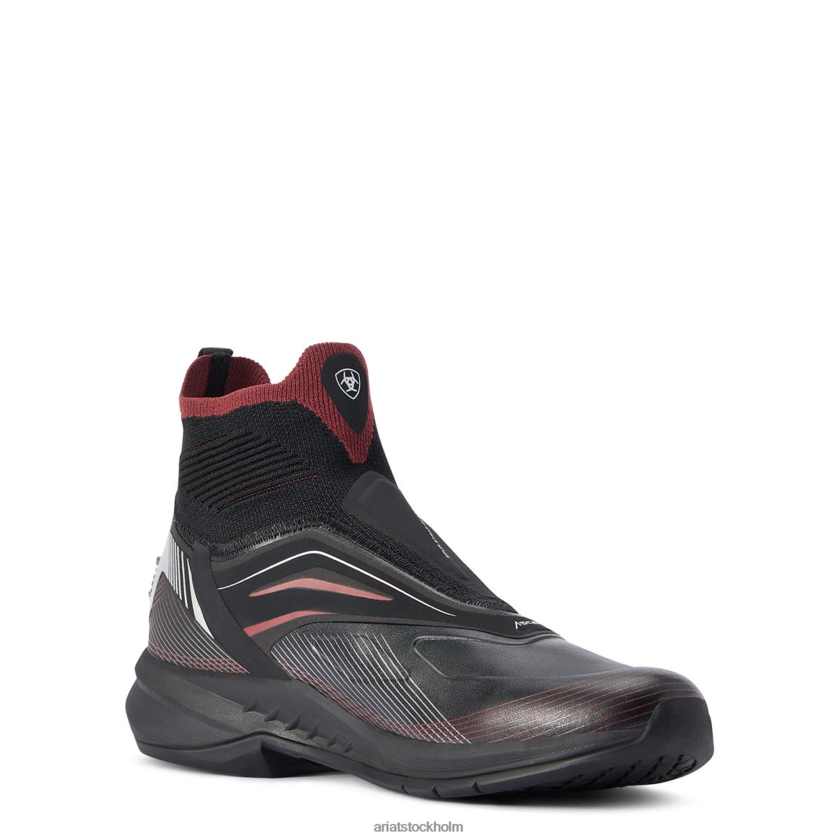 Skodon Ariat ascent paddock stövel svart/vinröd kvinnor F04842341
