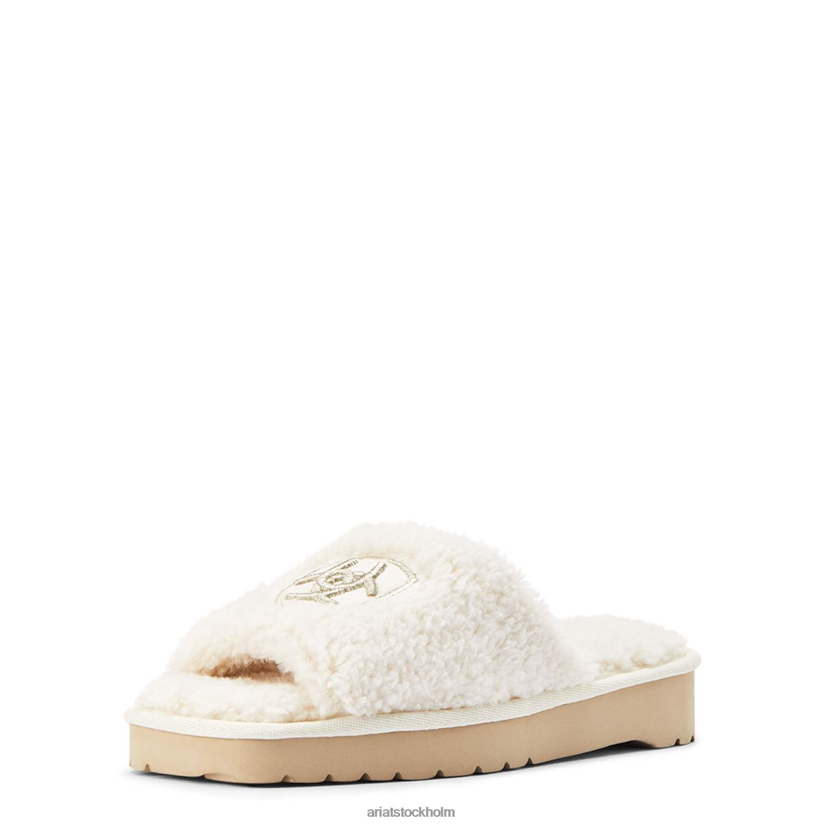 Skodon Ariat mysig chic toffel med fyrkantig tå luddig kräm kvinnor F04842495