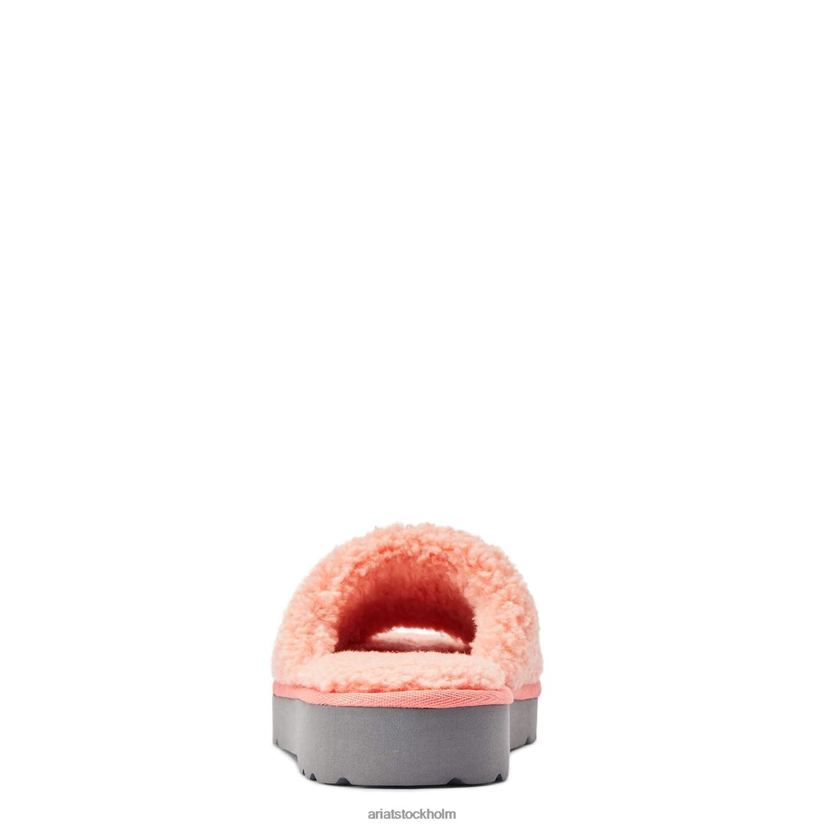 Skodon Ariat mysig chic toffel med fyrkantig tå luddig rosa kvinnor F04842496