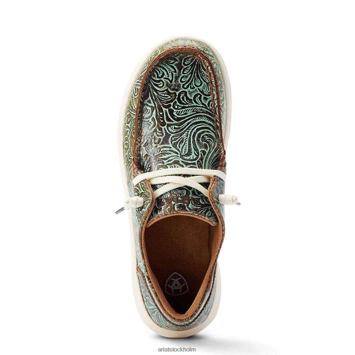 Skodon Ariat hej 2 vintage turq blommig relief kvinnor F04842417